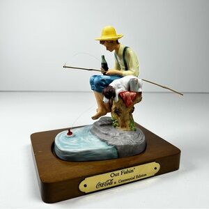 Coca Cola Centennial Edition  NORMAN ROCKWELL "Out Fishin'"  FIGURINE
